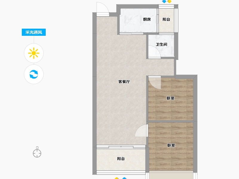 湖南省-常德市-阳光地带-53.80-户型库-采光通风