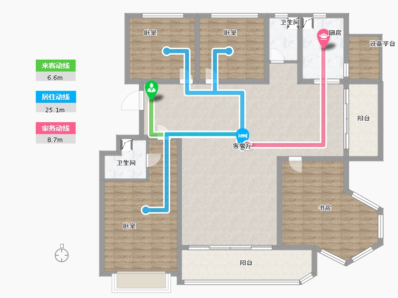 山东省-泰安市-竹溪山居-150.99-户型库-动静线