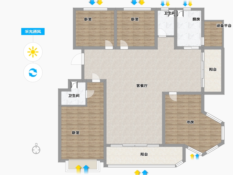 山东省-泰安市-竹溪山居-150.99-户型库-采光通风