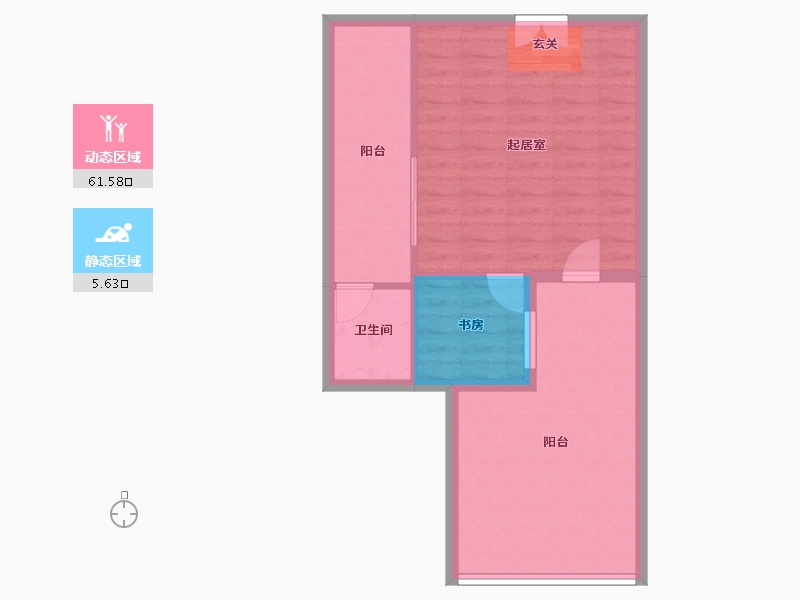 湖南省-长沙市-房聚云台府-60.93-户型库-动静分区