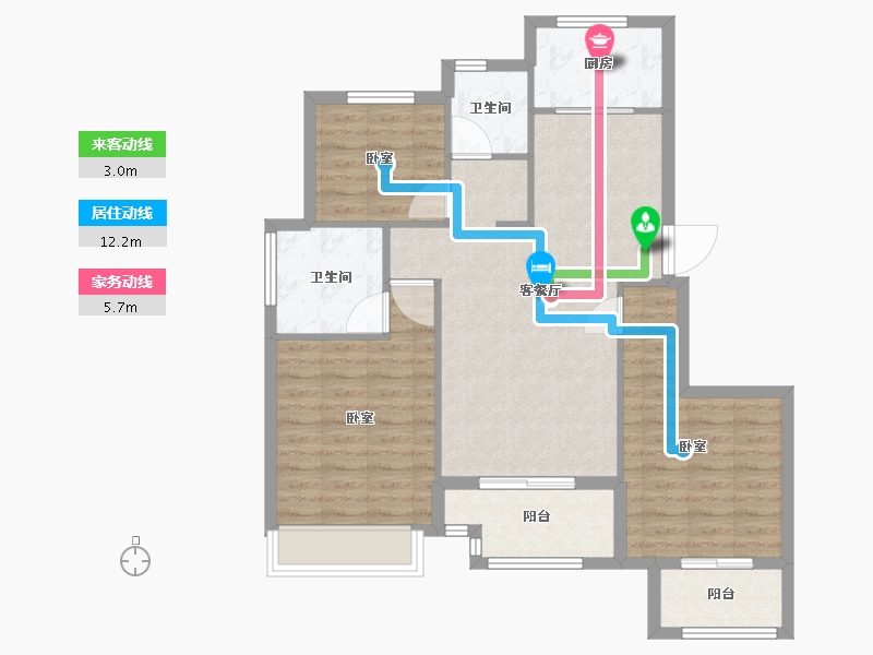 浙江省-嘉兴市-江湾府-86.47-户型库-动静线