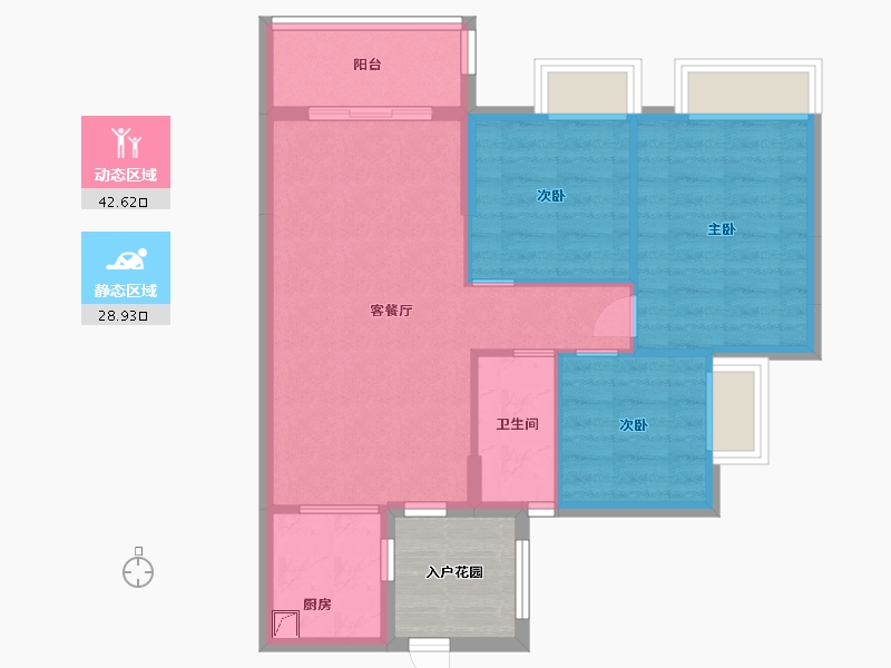 广东省-清远市-英德富力金禧花园-68.80-户型库-动静分区