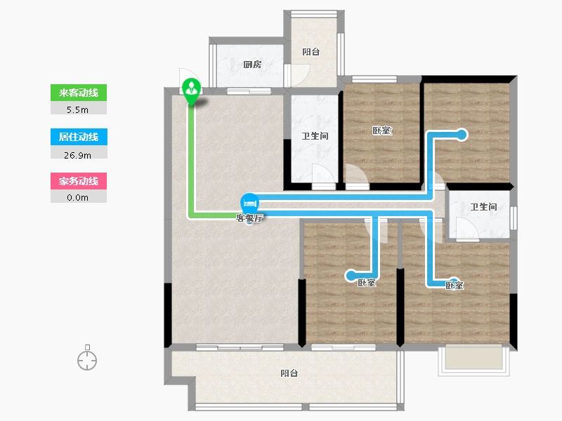 湖南省-衡阳市-汇丰时景-113.69-户型库-动静线