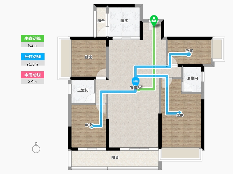 广东省-清远市-碧桂园东华首府-107.20-户型库-动静线