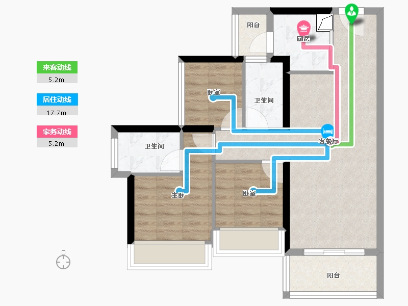 广东省-佛山市-龙光碧桂园悦府-66.31-户型库-动静线