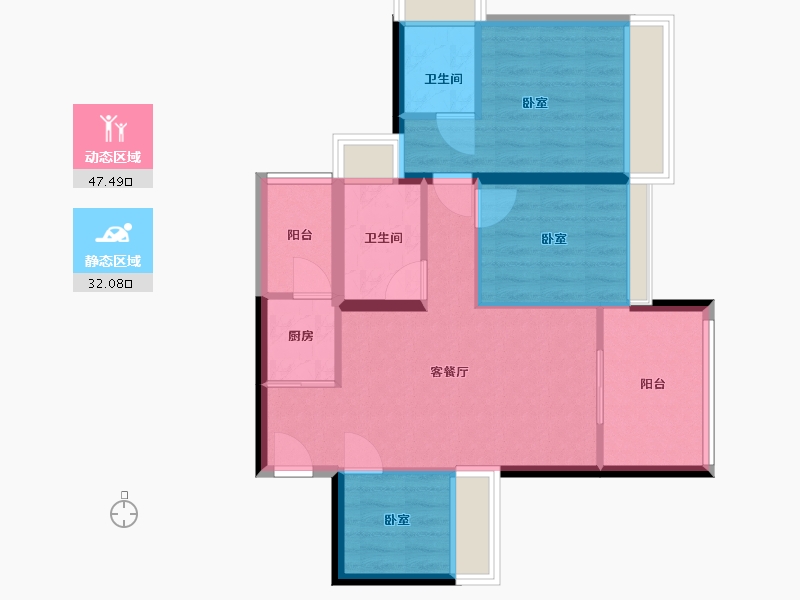 广东省-深圳市-新锦安海纳公馆-71.00-户型库-动静分区