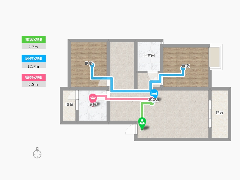 四川省-成都市-富堂金湾-71.65-户型库-动静线