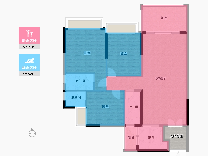 广东省-阳江市-联兴旗峰花园-105.60-户型库-动静分区