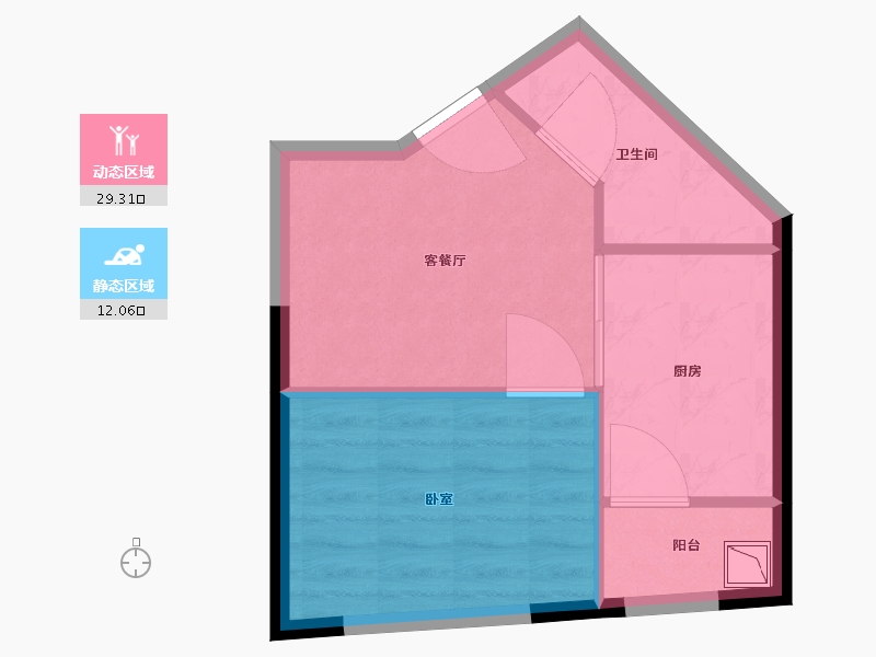 广东省-深圳市-嘉鑫辉煌时代-37.00-户型库-动静分区