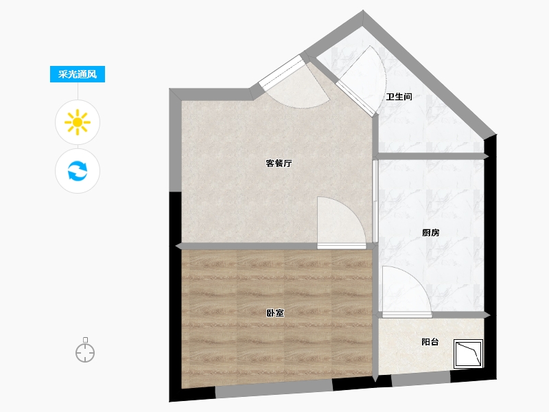 广东省-深圳市-嘉鑫辉煌时代-37.00-户型库-采光通风