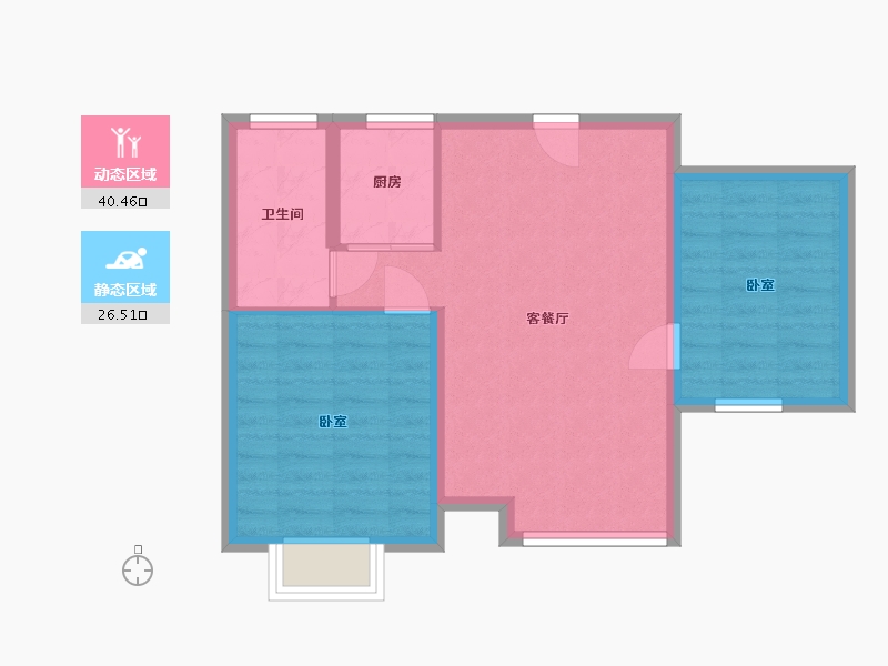 江苏省-苏州市-东环里-60.17-户型库-动静分区