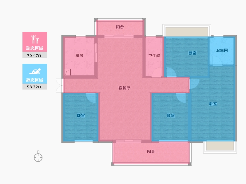 广东省-阳江市-绿洲凯德堡-115.14-户型库-动静分区