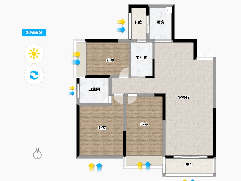 湖南省-娄底市-湾田家园-110.12-户型库-采光通风