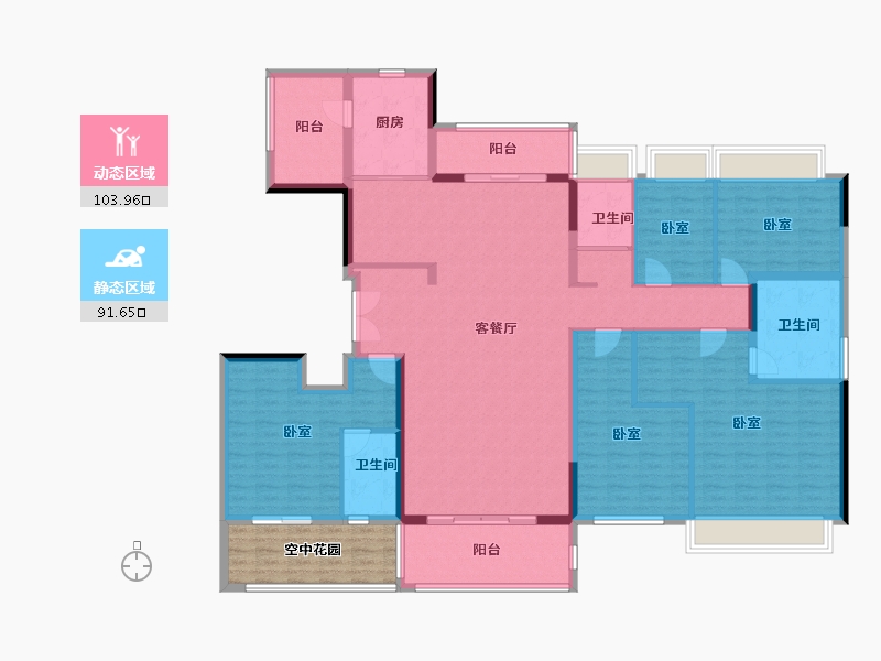 广东省-阳江市-阳江碧桂园凤凰湾-186.76-户型库-动静分区