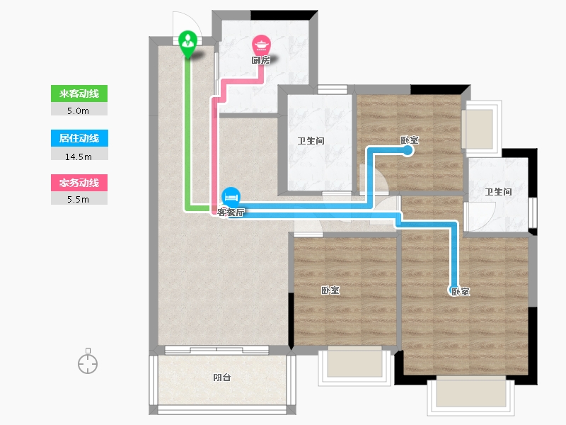 广东省-东莞市-光明国际-76.35-户型库-动静线