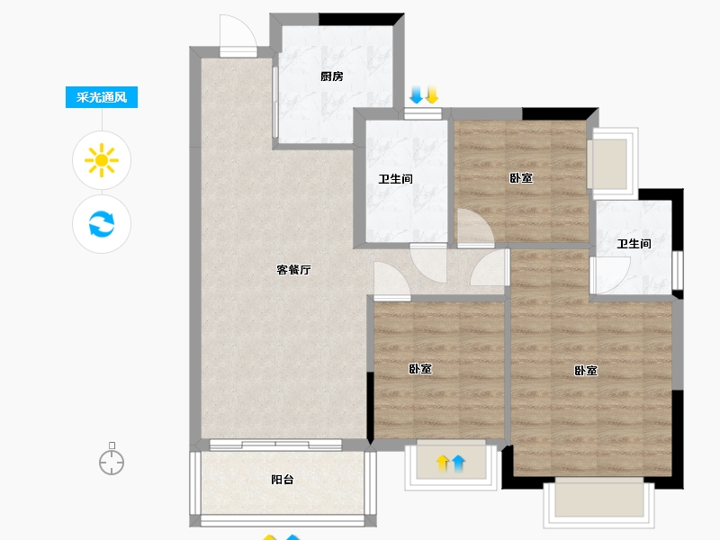 广东省-东莞市-光明国际-76.35-户型库-采光通风