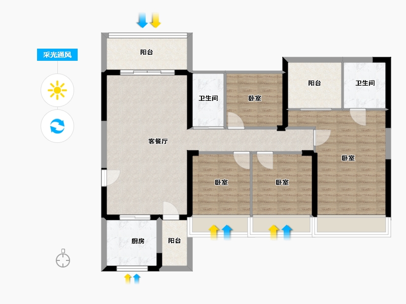 广东省-深圳市-和成嘉业-107.75-户型库-采光通风