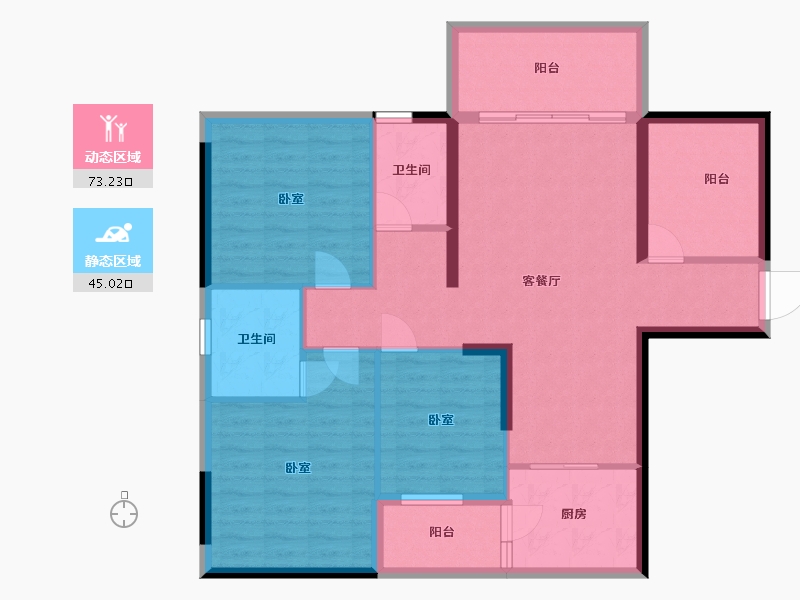 湖南省-郴州市-北湖中央公园-106.66-户型库-动静分区