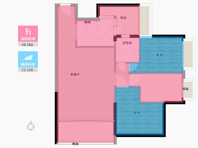 湖南省-郴州市-北湖中央公园-82.50-户型库-动静分区