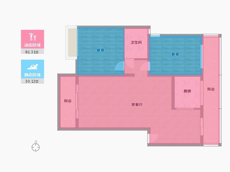 四川省-成都市-富堂金湾-100.08-户型库-动静分区