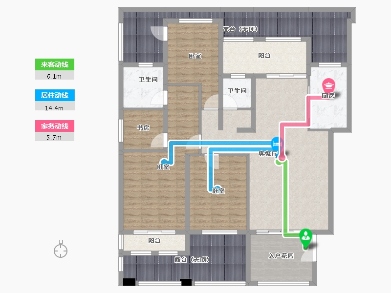 湖南省-娄底市-新地·公园1号-154.10-户型库-动静线