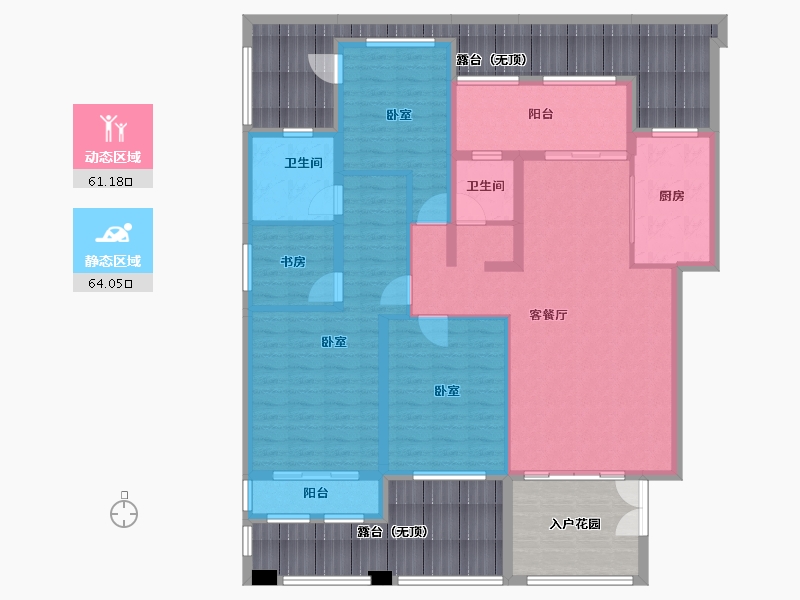 湖南省-娄底市-新地·公园1号-154.10-户型库-动静分区