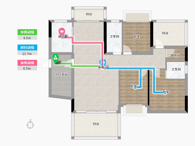 广东省-河源市-绿意春风十里-103.44-户型库-动静线