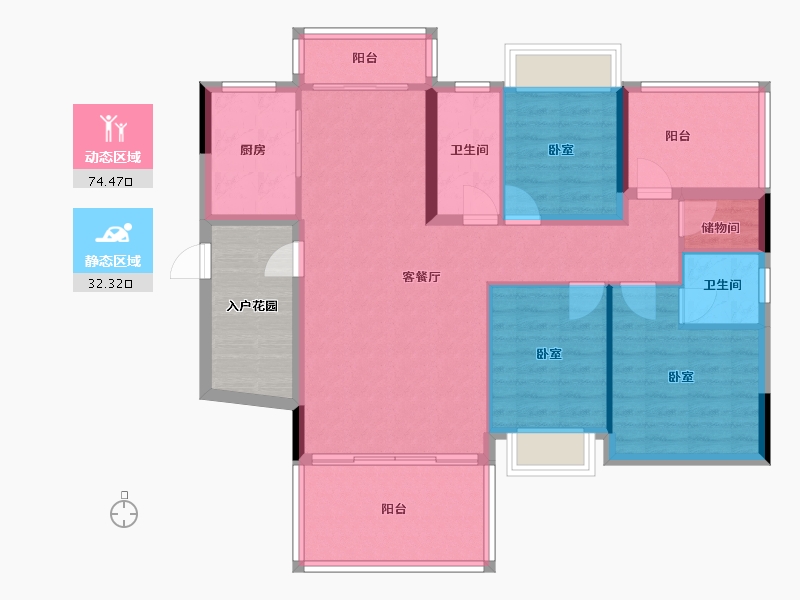 广东省-河源市-绿意春风十里-103.44-户型库-动静分区