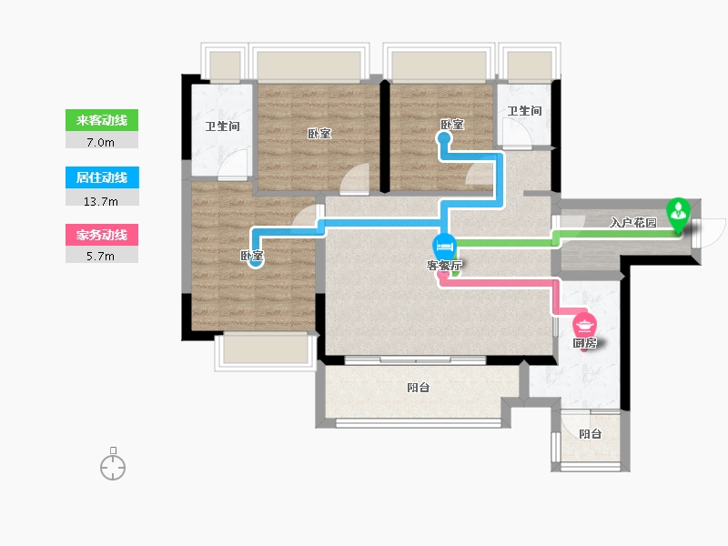 广东省-广州市-小城大院二期-86.68-户型库-动静线