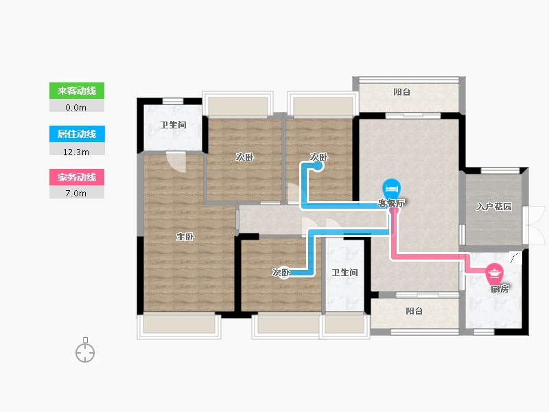 广东省-佛山市-普君新城华府-111.99-户型库-动静线