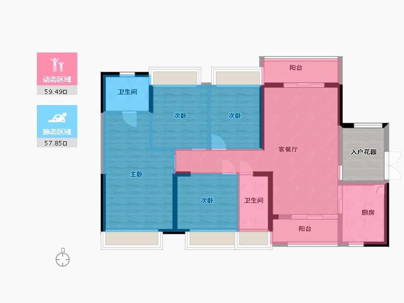 广东省-佛山市-普君新城华府-111.99-户型库-动静分区