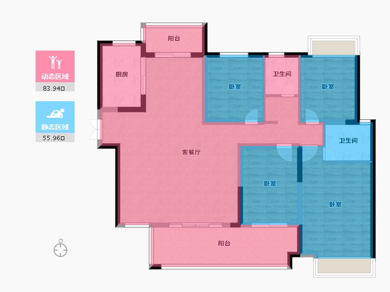 湖南省-长沙市-城发恒伟星雅韵-126.17-户型库-动静分区