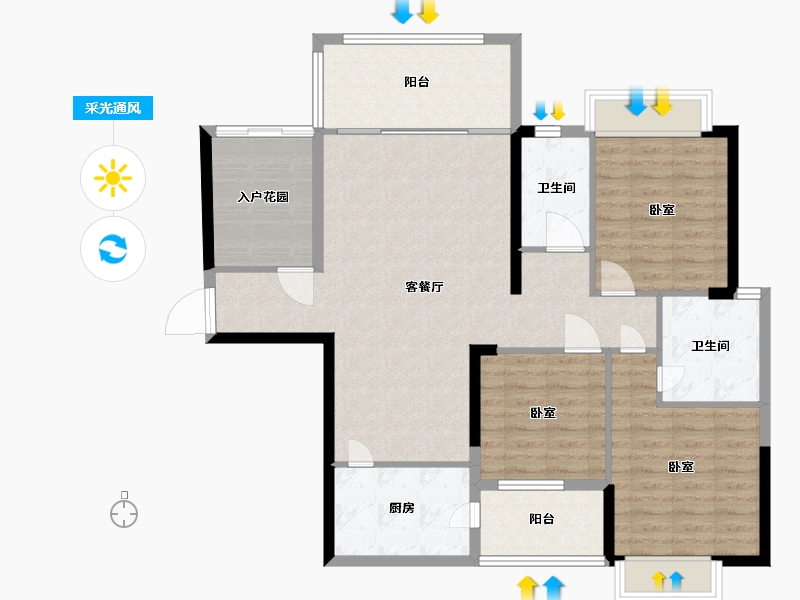 湖南省-郴州市-北湖中央公园-110.13-户型库-采光通风