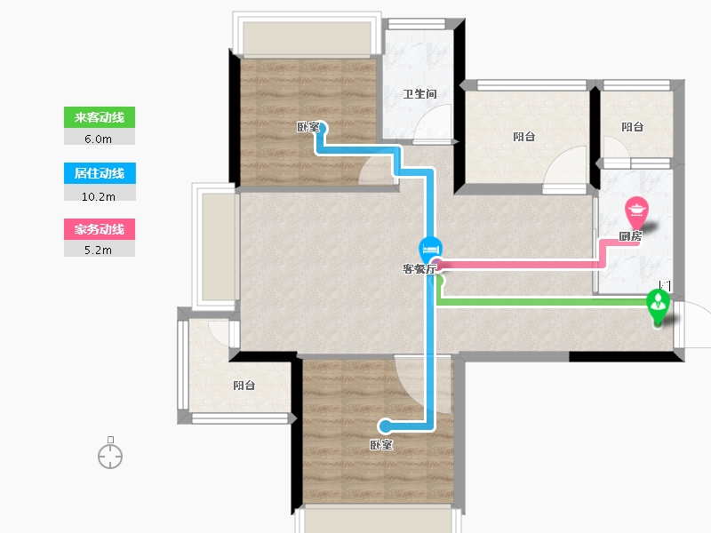 广东省-珠海市-藤荣尚府-75.46-户型库-动静线