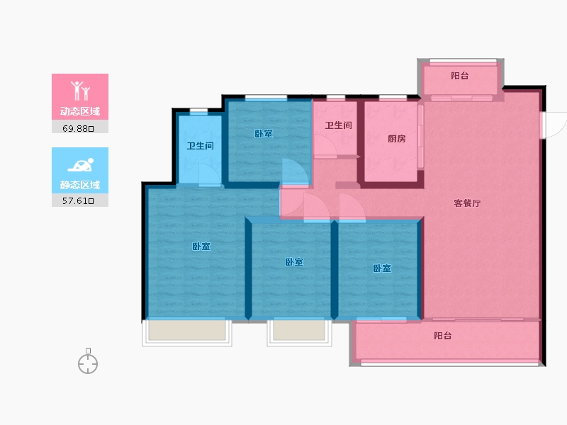 湖南省-长沙市-梅溪悦章-114.43-户型库-动静分区