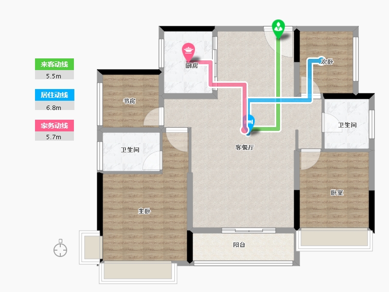 广东省-珠海市-福康花园二期-114.00-户型库-动静线