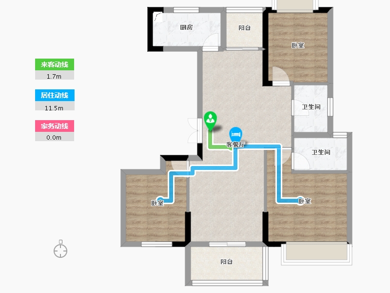 湖南省-长沙市-宇业东方红郡-83.59-户型库-动静线