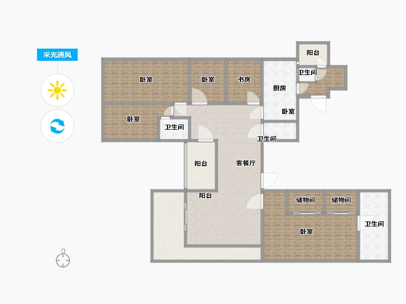 广东省-深圳市-华侨城新天鹅堡-304.00-户型库-采光通风