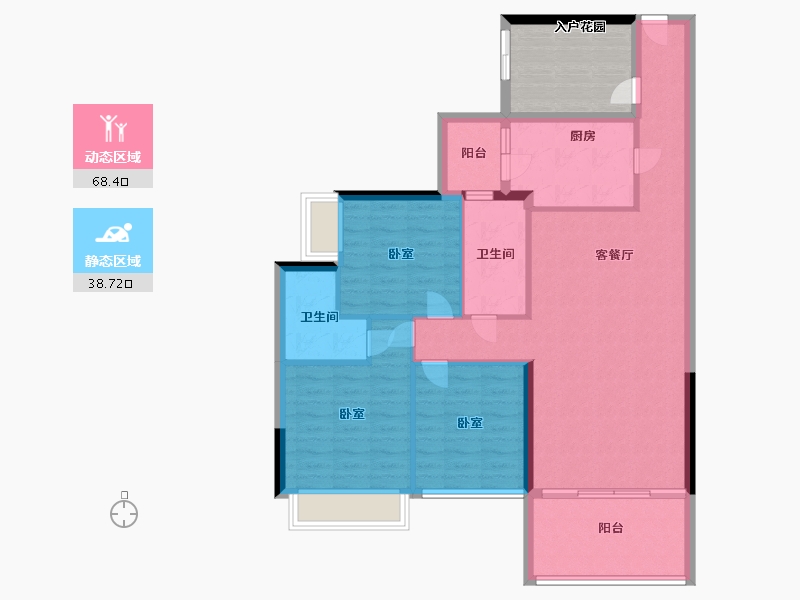 湖南省-郴州市-北湖中央公园-104.60-户型库-动静分区