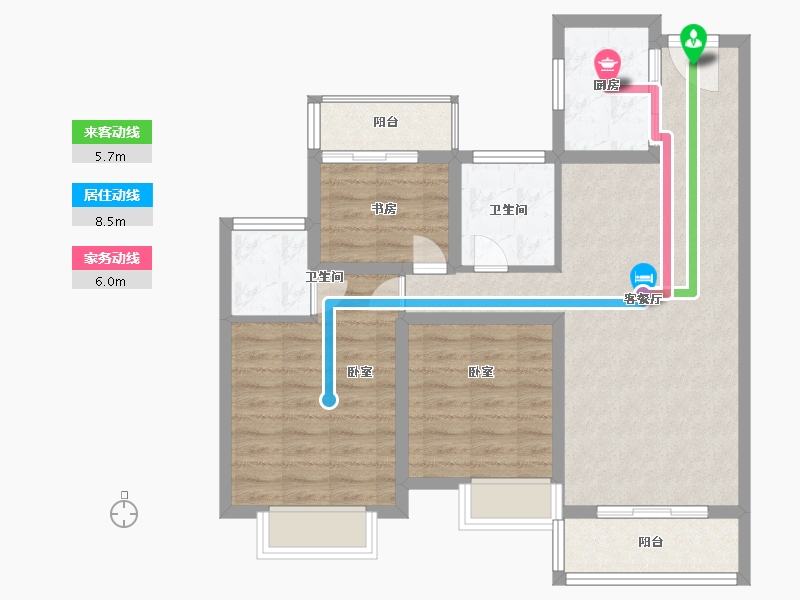 江西省-抚州市-学府新城-83.26-户型库-动静线