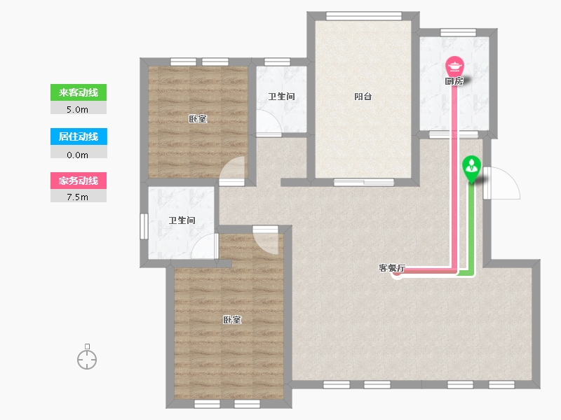 湖南省-娄底市-新地·公园1号-104.20-户型库-动静线