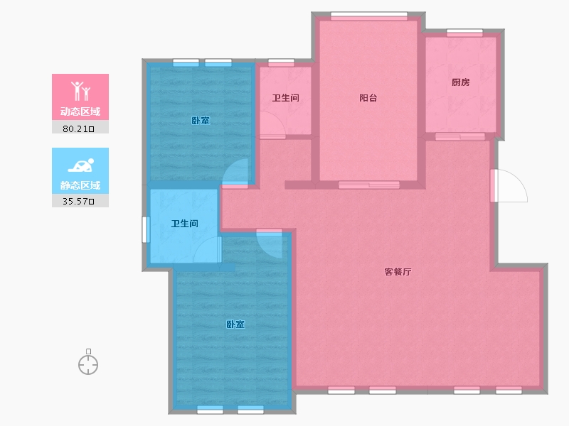 湖南省-娄底市-新地·公园1号-104.20-户型库-动静分区