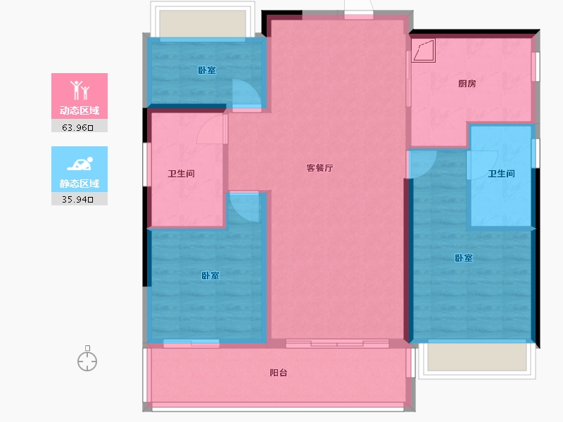 广东省-汕头市-中海铂悦府-89.62-户型库-动静分区