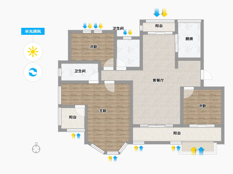 山东省-济宁市-海情康城-102.00-户型库-采光通风