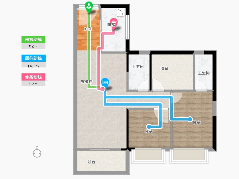 广东省-广州市-碧桂园凤凰湾-71.00-户型库-动静线