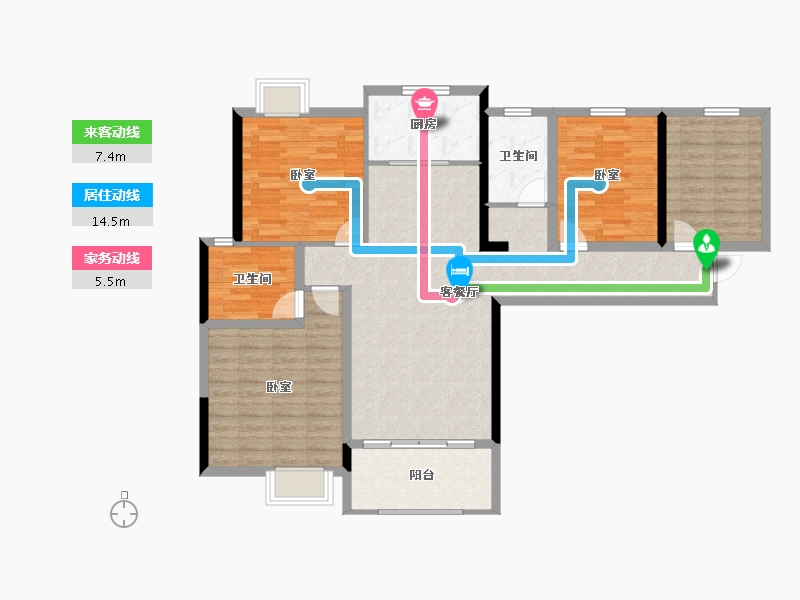 河南省-信阳市-东方今典·中央城-113.14-户型库-动静线