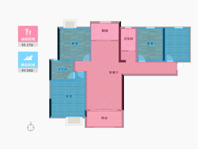 河南省-信阳市-东方今典·中央城-113.14-户型库-动静分区