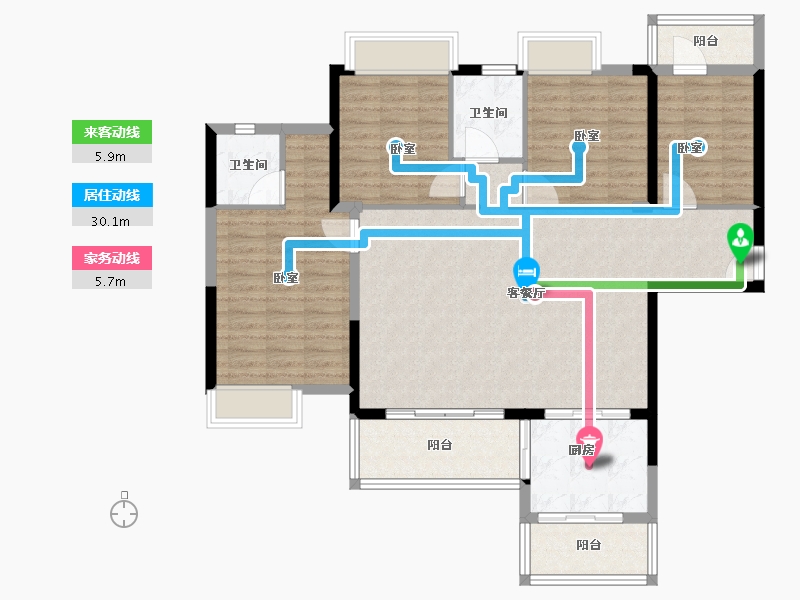 广东省-清远市-仁兴城市花园-117.36-户型库-动静线