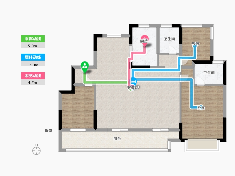 江苏省-苏州市-江湾澜庭-102.00-户型库-动静线