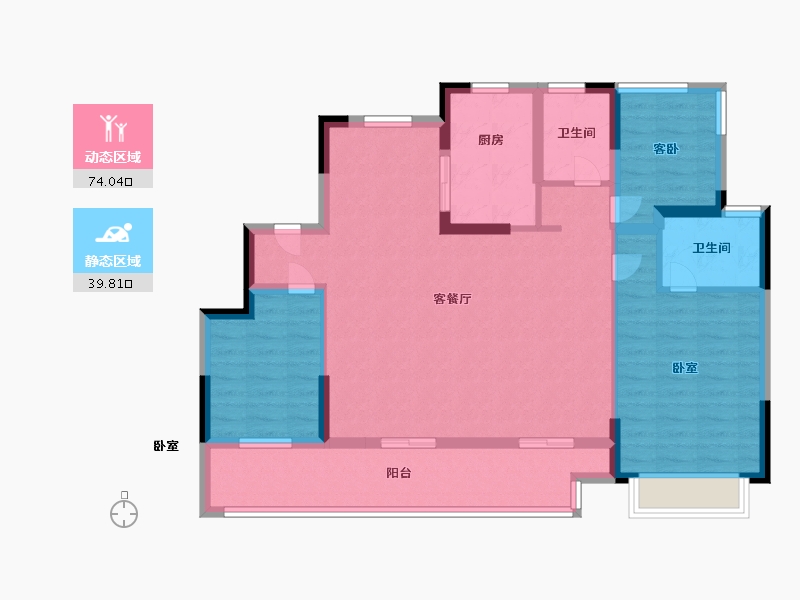 江苏省-苏州市-江湾澜庭-102.00-户型库-动静分区